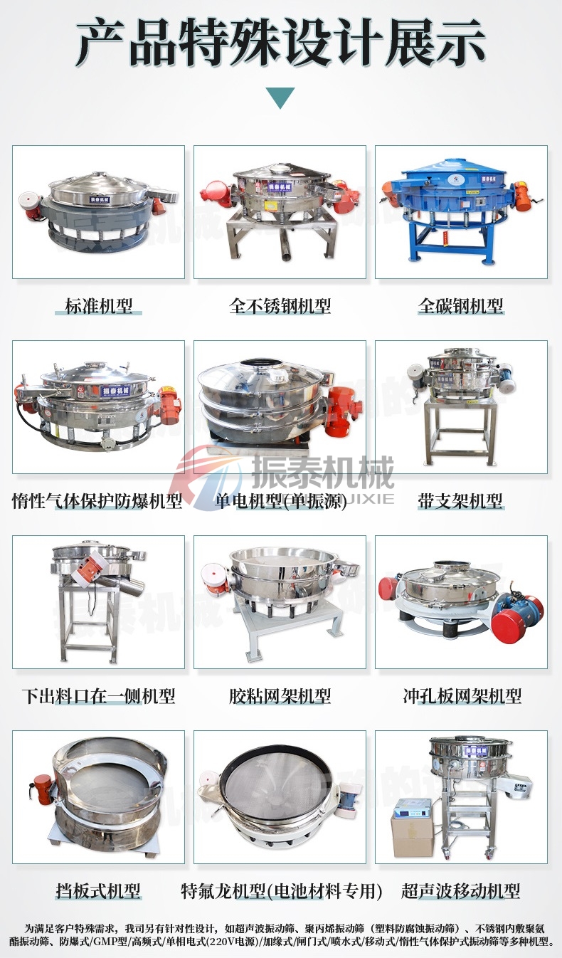 鉛粉直排式振動(dòng)篩不同類(lèi)型