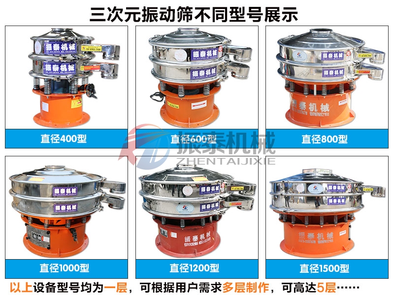 三氯化鋁旋振篩不同型號展示